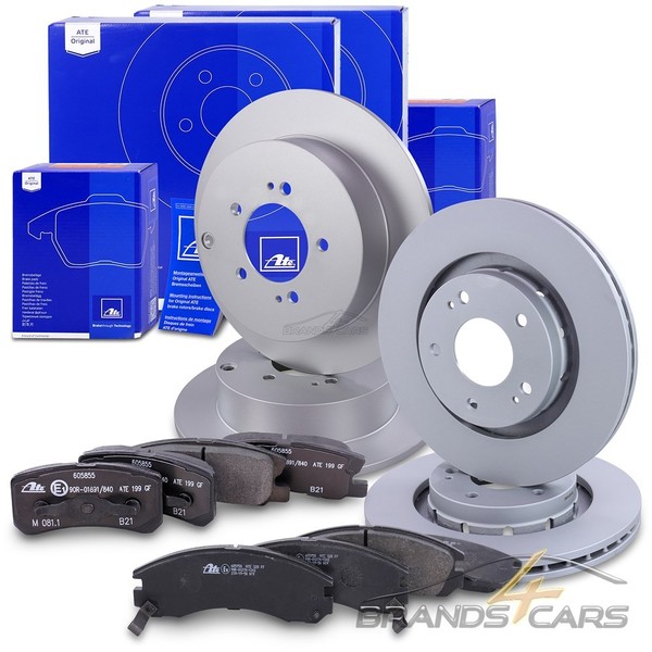 ATE Bremsscheiben +BremsbelÄGe Vorne+Hinten FÜR Citroen Peugeot Mitsubishi-image