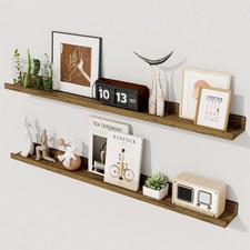 Floating Shelves 36 Inch Picture Ledge Wall Mounted Display Rack Brown 2 PCS