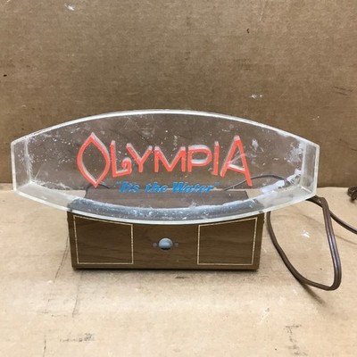 Vintage Olympia Beer 1970's Cash Register Topper Blue Light ''It's the Water''
