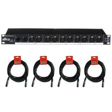DMX512 Optical Splitter 4 Way with XLR Cable Bundle