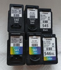 6 leere Canon Druckerpatronen (Original) 540, 541, 545, 546 (XL), 560 und 561