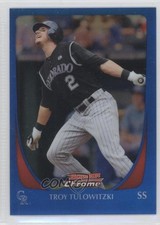 2011 Bowman Chrome Blue Refractor 96/150 Troy Tulowitzki #137 0g4