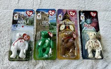 McDonald's Brittania Erin Glory & Maple TYBeanie Babies Bear Complete Set Errors