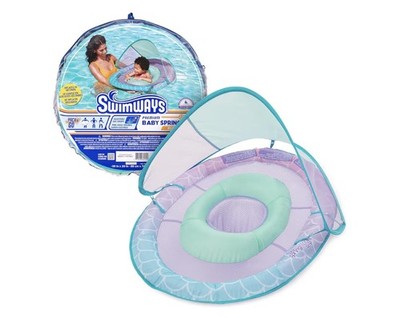 Used 1x - SwimWays Sun Canopy Inflatable Infant Spring Float Mermaid 9-24 Months