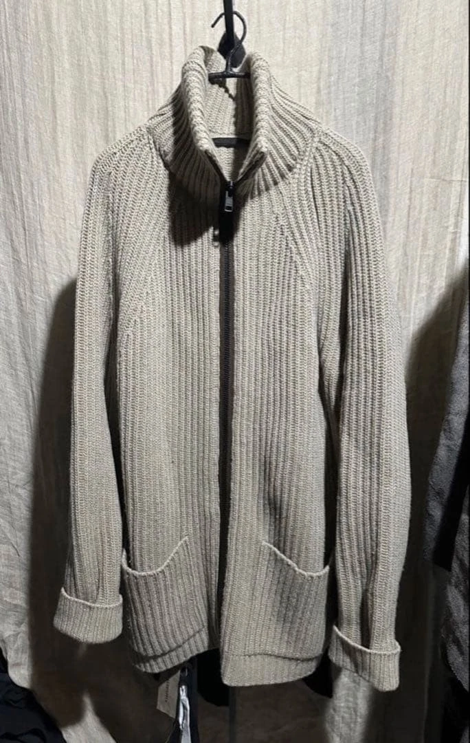Haider Ackermann Wool Driver's Knit Sweater Beige Size M - product detail image 1