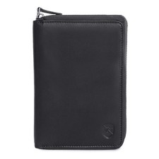 Porta pasaporte 100 % cuero para viaje RFID bloqueo pasaporte billetera para hombres...