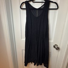 EXPRESS Dress Black Eyelet Lace Sleeveless Skater Dress Size M