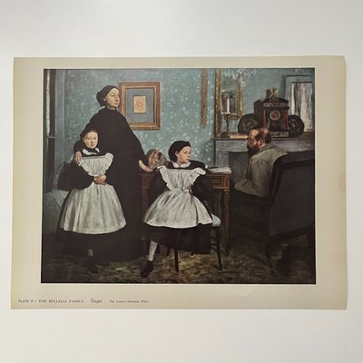 The Bellelli Family Degas The Louvre Museum Paris Vintage Art Plate Print TV37-1