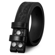 JASGOOD Mens Western Leather Belt Strap Without Buckle 1.5" Vintage Replaceme...