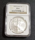 2008 W Burnished Silver Eagle NGC MS69