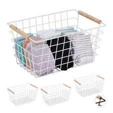 Cesta metalica rejilla cesto decorativo apilable ligero cesta organizadora