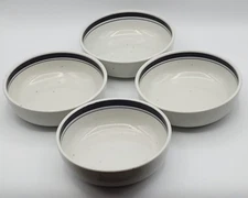 Lauffer Blueberry Coupe Soup Bowl Ovenproof 7 3/8" Diameter Set of 4 READ BLUE