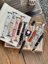 Genuine Leather Crocodil Design Wrist Band Strap for Apple Watch Ultra 9 8 7 6