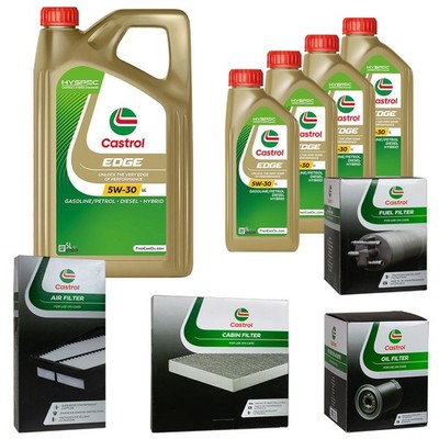 CASTROL Inspektionspaket 9 L EDGE Titanium 5W-30 LL für Audi TT 2.0 TTS