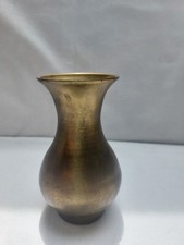 Vintage Messingvase bauchig &ndash; Rustikale Ausf&uuml;hrung &ndash; Goldfarben &ndash; ca. 11 cm H&ouml;he