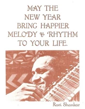 RAVI SHANKAR - NEW YEAR'S CARD WITH PHOTO