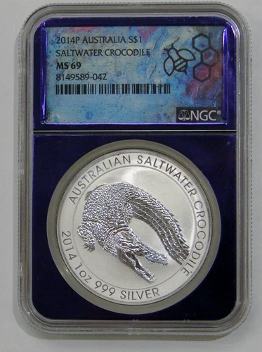 Australia - 2014 P - Saltwater Crocodile 1 oz Silver $1 - NGC MS 69