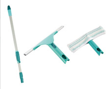 Leifheit Fenster Reiniger 3er Set - Fensterwischer Abzieher Teleskopstiel- 45552