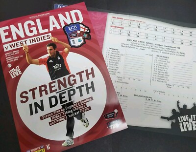 England v West Indies NatWest Series Programme Scorecard Trent
