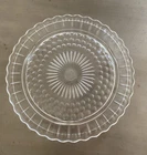 Vintage Clear Federal Glass 3 Footed Cake Serving Plate Hobnail Bubble Daisy