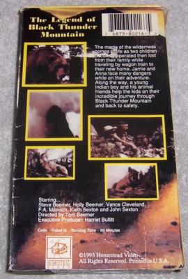 The Legend of Black Thunder Mountain VHS Video Steve Beemer Holly
