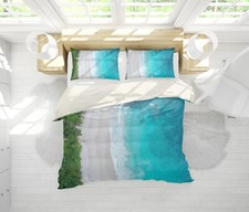 3D Beach Forest Ocean Green Blue Quilt Cover Set Duvet Cover Bedding Pillowcases