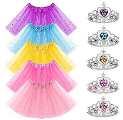 	Mädchen Tutu Rock 5 Stück Mädchen Prinzessin Kleid Ballettrock Cosplay Kostü...