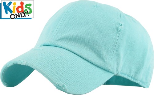 Junior Kid Size Vintage Distressed Dad Hat Adjustable Baseball Cap - Picture 32 of 43