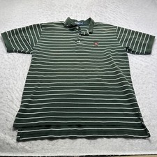 Polo Ralph Lauren Polo Shirt Green Striped Golf Crest Logo Mens Size XL