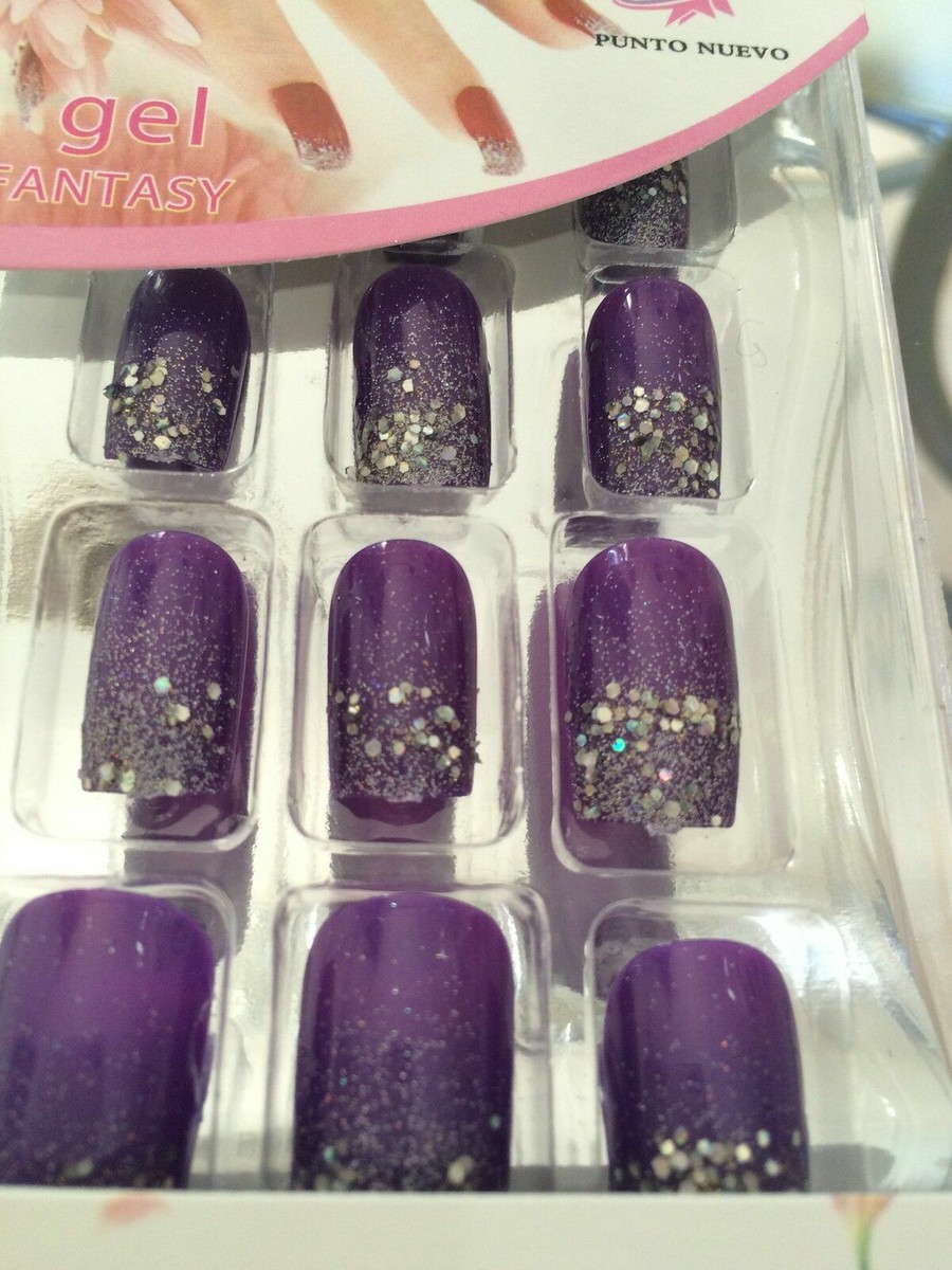 Kit Faux Ongles 12 Capsules Prêt-à-poser - Naturel Avec Paillettes Glitter - Inclus Colle
