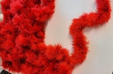 Turkey Feather Strip Fluffy Boa 5 Meter Red Women Party Wedding Decor DIY Craft