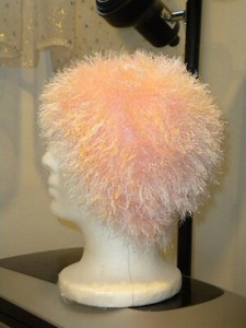 Chemo Fun Fur Hat Hairy Cap Soft feeling Pink