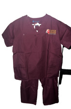 New Prism Medical scrubs set top bottom Size L Large burgandy/Maroon CCNN