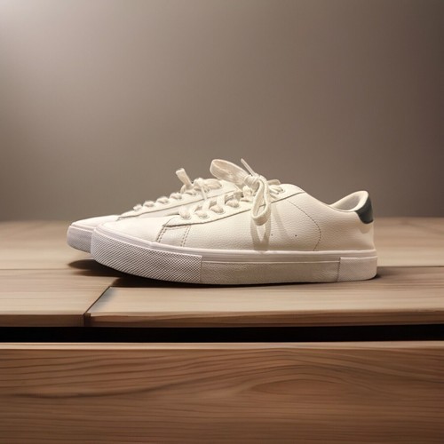 H&M White Lace Up Leather Shoes Sneakers Mens Size 10.5
