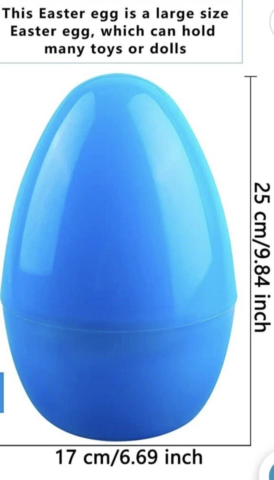 10 Inch Colorful Fillable Plastic Set of 3 Jumbo Easter Eggs Pink Lght Blue Gold - Image 2 of 4