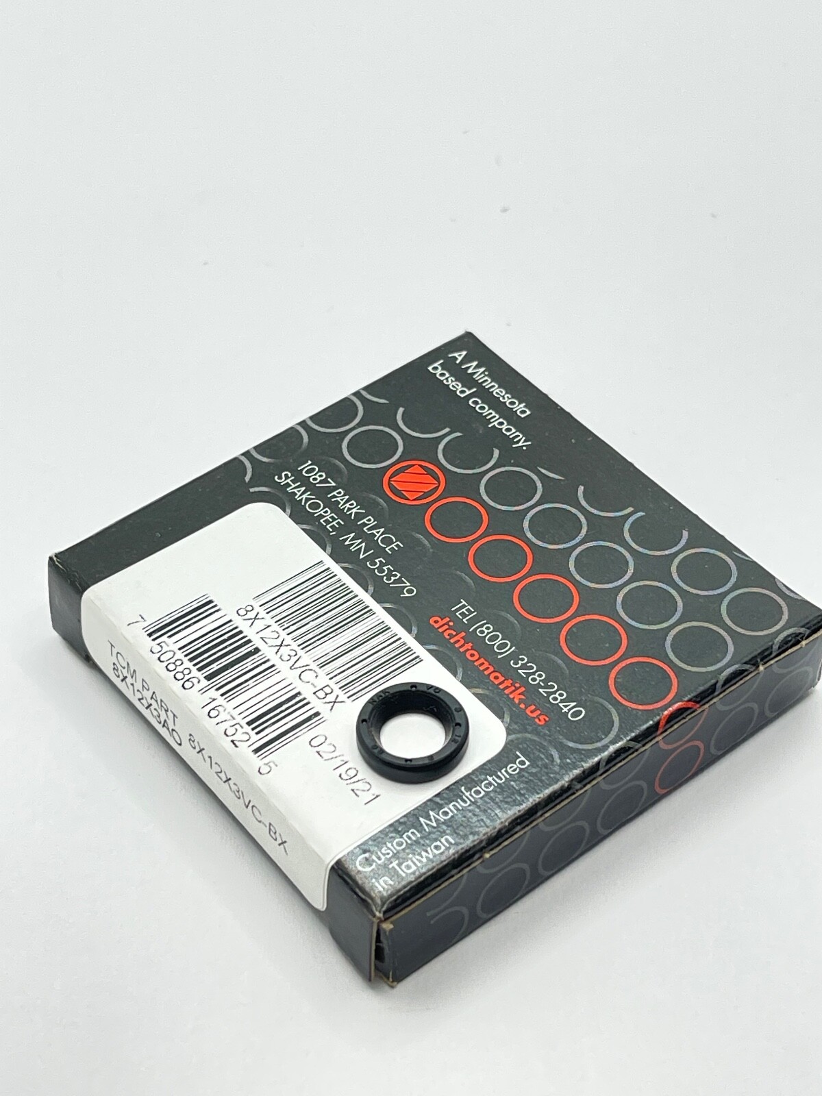 TCM 8X12X3VC-BX  DICHTOMATIK Rotary Shaft Seal BOXED BY LIBERT SEALS INC.