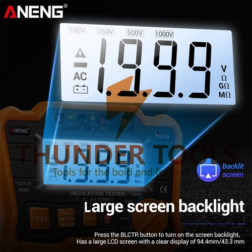 Thunder Tools ANENG MH10 Digital Insulation Resistance Tester 0.1MΩ-2000MΩ - Bild 12 von 23