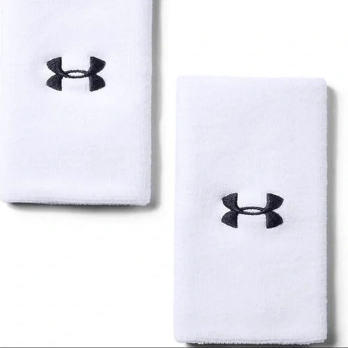 UNDER ARMOUR UA 6" Unisex Wristbands White & Black Logo Sweatbands 2
