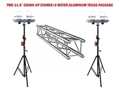 2 Meter 6.56' Aluminum Truss Section With Two 11.6' Crank Up Stands  Adapters