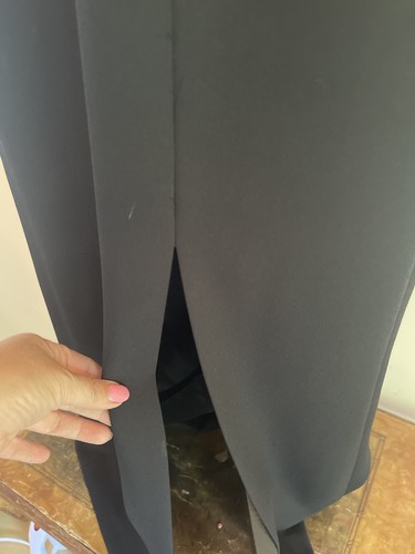 Maggy London Floral dress 8 black long slit leg shear beaded sleeve classic - Picture 3 of 15