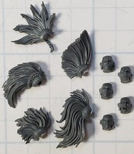 Warhammer 40k Necromunda Bits Escher Weapons  Upgrades WU Head w Mohawk x5