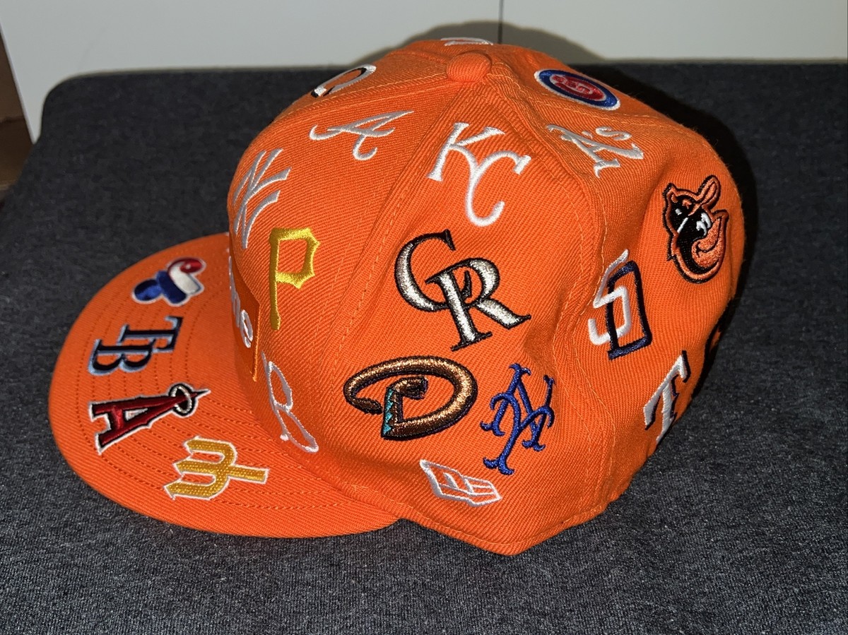 帽子 2020SS)Supreme/MLB New Era 7-5/8 SUPREME 2020 SS MLB NEW ERA FITTED CAP BOX LOGO ORANGE New 7