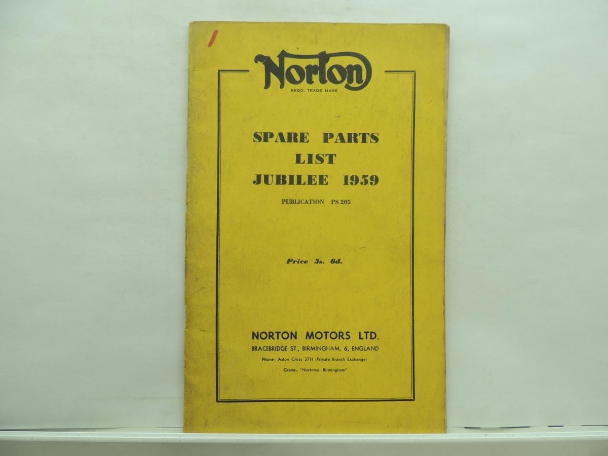 マガリンページ 1959 Norton Jubilee Motorcycle Spare Parts List Manual Catalog