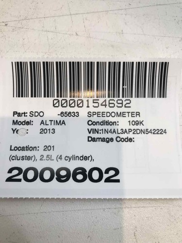 Cuadro de instrumentos velocímetro sedán de 2,5 L 286 k para Nissan Altima 2013 - Imagen 6 de 7