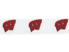 University of WISCONSIN BADGERS FOOTBALL 7/8" Grosgrain Ribbon 1,3,5,10 Yards