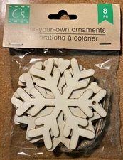 Crafter's Square - Color Your Own Ornament - Snowflake 1 - Wood Shapes - 8 Pcs