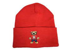 HUSTLE GANG - QUALITY REAP UNIFORM Red Warm TEDDY-BEAR WINTER BEANIE Ski Hat Cap