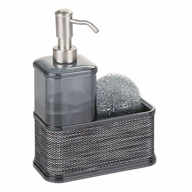 Kitchen Sink Caddy With Soap Dispenser Sponge Holder Liquid Dish