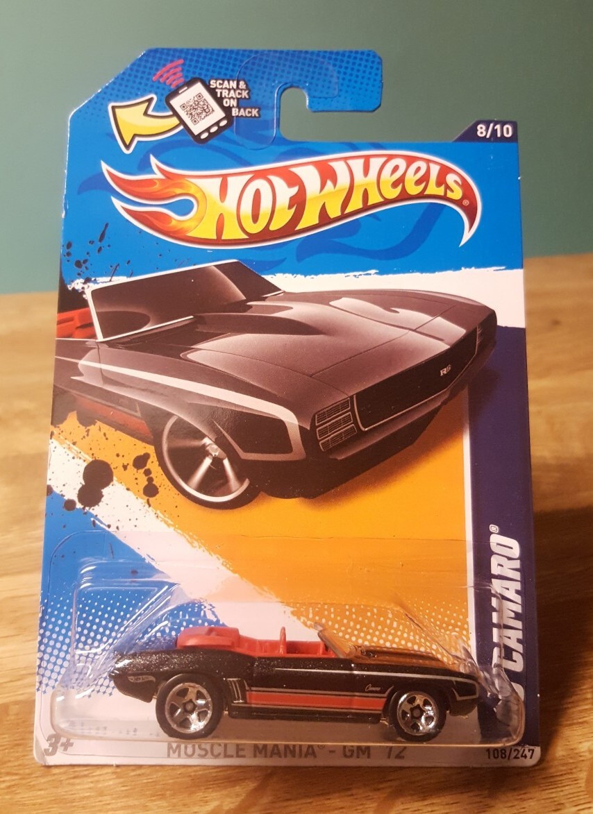 Hot Wheels '69 Chevy Camaro 1:64 Scale Lot of 2 Variations Black