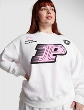 Victoria  s Secret PINK Ivy Fleece Classic Crew Sweatshirt RACE DESIGN M